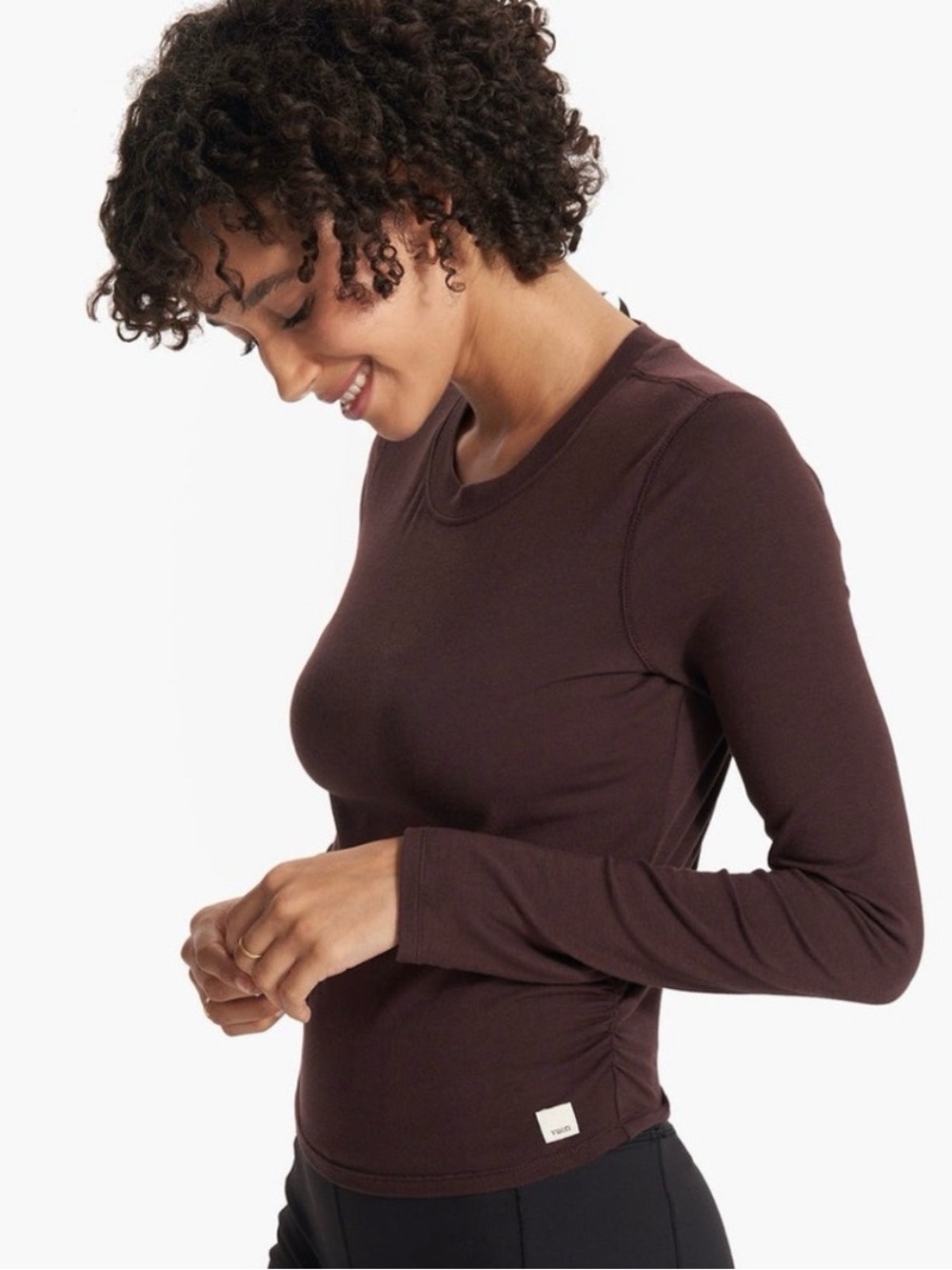 NWT Vuori L/S Coast Crop Crew Mahogany Size S
